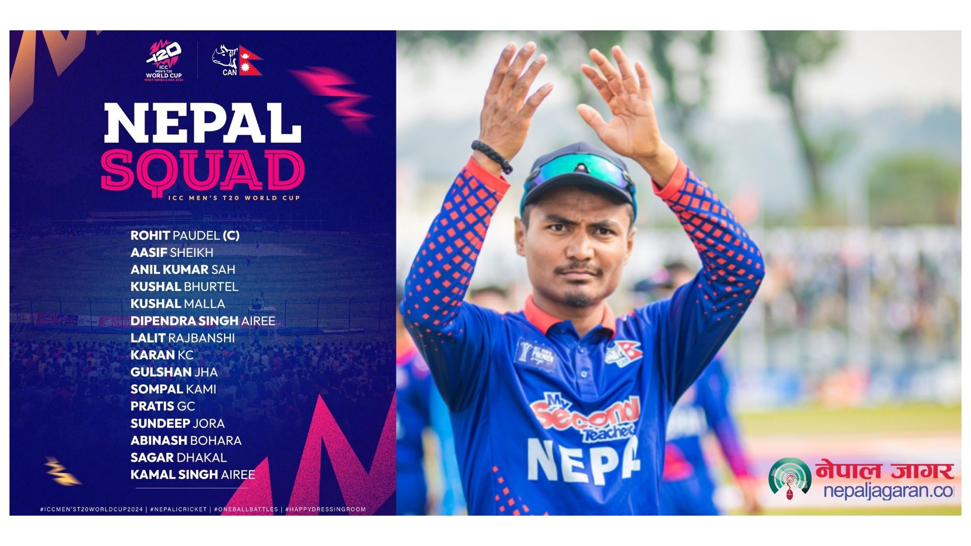 nepal cricket t20 worldcup 2024 squad